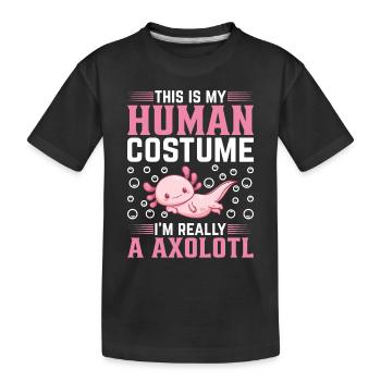 Kawaii Axolotl I Ceci Est Mon Costume Humain Je suis Réel - T-shirt bio Premium Enfant - noir - Devant