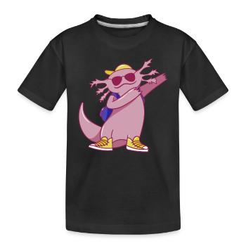 Axolotl Dancing Funny Dabbing Axolotl - Kids' Premium Organic T-Shirt - black - Front