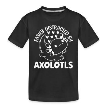 Axolotl Kawaii Axolotl Lover - Facilement distrait B - T-shirt bio Premium Enfant - noir - Devant