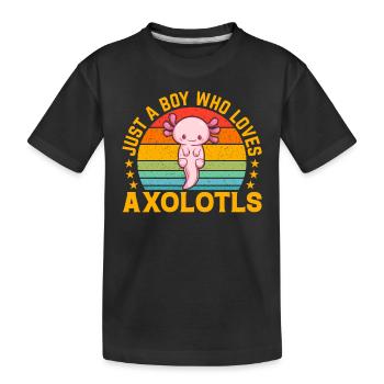 Kawaii Axolotl Lover I Juste Un garçon qui aime Axolot - T-shirt bio Premium Enfant - noir - Devant