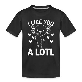 Axolotl Lover Kawaii Axolotl - I Like You A Lotl - - Kids' Premium Organic T-Shirt - black - Front