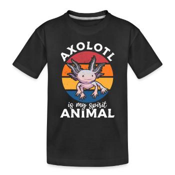Axolotl Is My Spirit Animal - Retro Axolotl - Kids' Premium Organic T-Shirt - black - Front