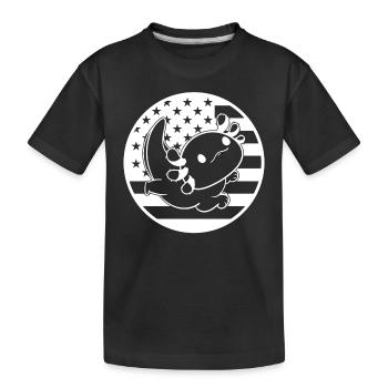 Axolotl American Flag Axolotl US Flag Axolotl - Ka - Kinder Premium Bio T-Shirt - Schwarz - Vorne