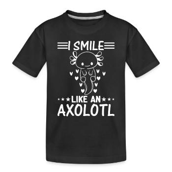 Kawaii Axolotl Lover - Je souris comme un Axolotl - T-shirt bio Premium Enfant - noir - Devant