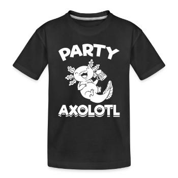 Funny Axolotl Party - Kids' Premium Organic T-Shirt - black - Front