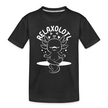 Axolot Lover Axolot Relaxolotl - Funny Axolot - Kinder Premium Bio T-Shirt - Schwarz - Vorne