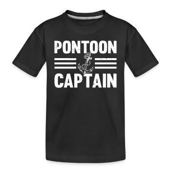 Pontoon Captain with Boat Anchor - Pontoon Boat Ca - Kinder Premium Bio T-Shirt - Schwarz - Vorne