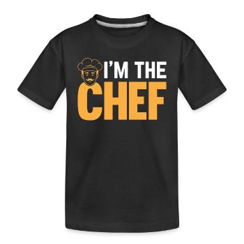 Drôle de chef cuisinier - Je suis le chef - T-shirt bio Premium Enfant - noir - Devant