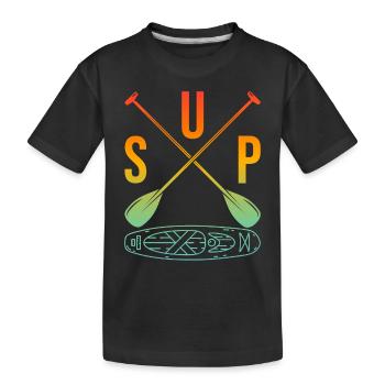 Stand Up Paddle Board - SUP Girl - Kinder Premium Bio T-Shirt - Schwarz - Vorne