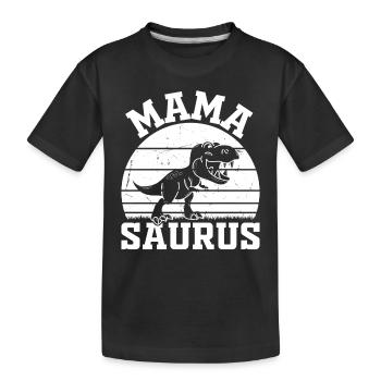 Maman Saurus Mama Dinosaure - Mamasaurus - T-shirt bio Premium Enfant - noir - Devant