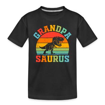 Grandpasaurus - Grandpa Saurus Grandpa Dino - Kinder Premium Bio T-Shirt - Schwarz - Vorne