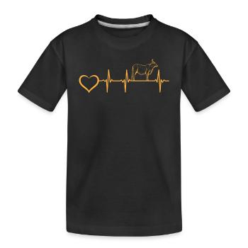 Cow Heartbeat Line Art Cow Heart - Milk Cow Heartb - Kinder Premium Bio T-Shirt - Schwarz - Vorne