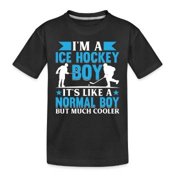Ice Hockey Kids Playing Ice Hockey Boy - Ice Hocke - T-shirt bio Premium Enfant - noir - Devant