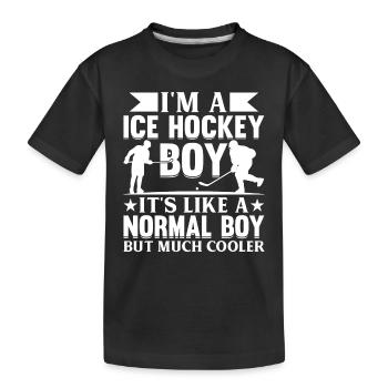 Hockey sur glace Enfants Hockey sur glace Garçon Joueur de hockey sur glace B - T-shirt bio Premium Enfant - noir - Devant