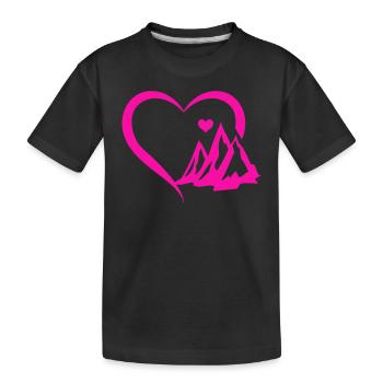 Mountain Climbing Mountain Hiking - Mountain Heart - Kinder Premium Bio T-Shirt - Schwarz - Vorne