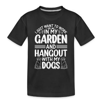 Je veux juste travailler dans mon jardin et passer du temps avec - T-shirt bio Premium Enfant - noir - Devant