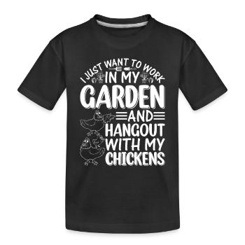 Jardinier de poulet - Jardinier Éleveur de poulets - T-shirt bio Premium Enfant - noir - Devant