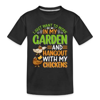 Jardinage de poulet jardinier de jardin drôle de poulet lo - T-shirt bio Premium Enfant - noir - Devant