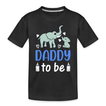 New Daddy Paternity New Dad - Elephant Daddy To Be - Kids' Premium Organic T-Shirt - black - Front