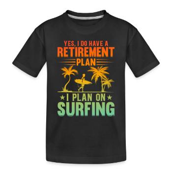 Plan de retraite de surf nautique de surf de vagues Eau S - T-shirt bio Premium Enfant - noir - Devant