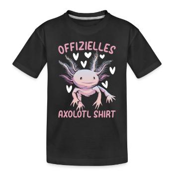 Official Axolotl Shirt Axolotl Cross-toothed Newt Ax - Kids' Premium Organic T-Shirt - black - Front