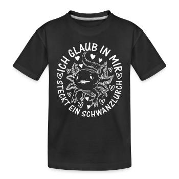 Cross-toothed newt - I think there's a swan inside me - Kids' Premium Organic T-Shirt - black - Front