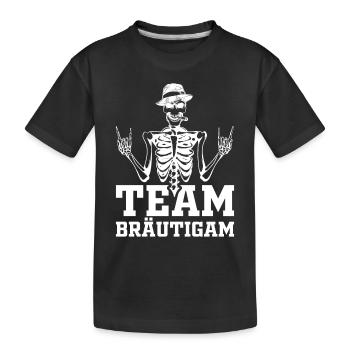 Junggesellenabschied Team Bräutigam - Hochzeit Par - Kinder Premium Bio T-Shirt - Schwarz - Vorne