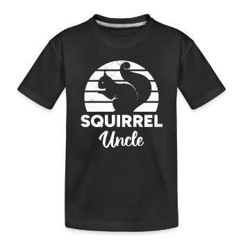 Squirrel Owner Squirrel Uncle Squirrel Lover Uncle - Kids' Premium Organic T-Shirt - black - Front