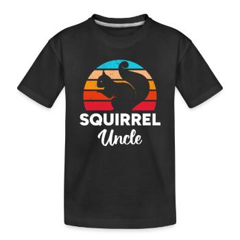 Squirrel Uncle Squirrel Uncle Squirrel Owner - Kids' Premium Organic T-Shirt - black - Front