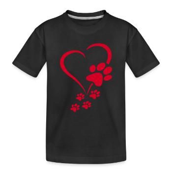 Dog Paws Hearts Baby Dogs - Dog Paw Dog Paw Print - Kinder Premium Bio T-Shirt - Schwarz - Vorne