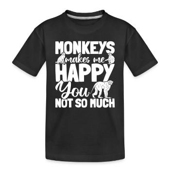 Les singes orangs-outans me rendent heureux que vous ne soyez pas tellement - - T-shirt bio Premium Enfant - noir - Devant