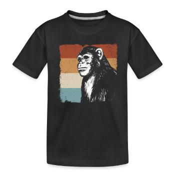 Monkey Chimpanzee Orangutan Monkey - Retro Monkey - Kinder Premium Bio T-Shirt - Schwarz - Vorne