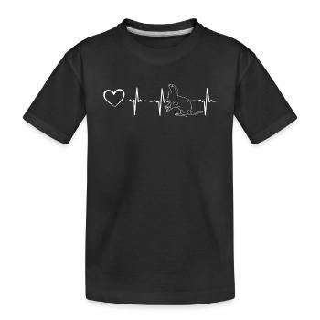 Otter Heartline Heart Otter Animal - Loutre de mer Hea - T-shirt bio Premium Enfant - noir - Devant
