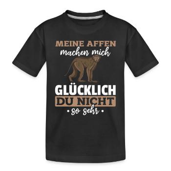 Orang-Utan Affen - Meine Affen Machen Mich Glückl - Kinder Premium Bio T-Shirt - Schwarz - Vorne