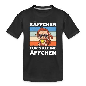 Orang-Utan Affe - Käffchen für's Kleine Äffchen - Kinder Premium Bio T-Shirt - Schwarz - Vorne