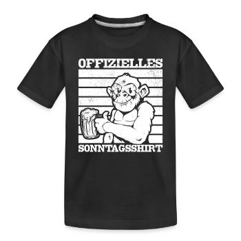 Schimpanse Affe - Offizielles Sonntagsshirt Affe O - Kinder Premium Bio T-Shirt - Schwarz - Vorne