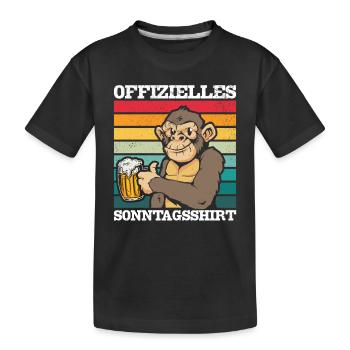 Affen Schimpanse - Offizielles Sonntagsshirt Orang - Kinder Premium Bio T-Shirt - Schwarz - Vorne