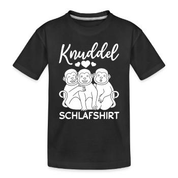 Knuddel Schlafshirt Affen - Süße Affen Orang-Utan - Kinder Premium Bio T-Shirt - Schwarz - Vorne