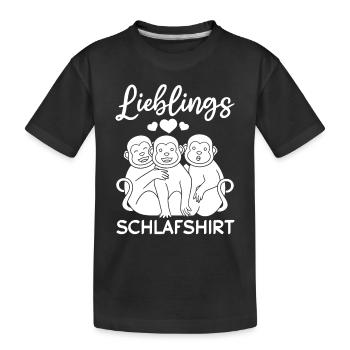 Süße Affen Orang-Utan - Lieblings Schlafshirt Affe - Kinder Premium Bio T-Shirt - Schwarz - Vorne