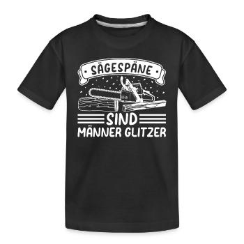 Sägespäne sind Männer Glitzer - Waldarbeiter Holzf - Kinder Premium Bio T-Shirt - Schwarz - Vorne