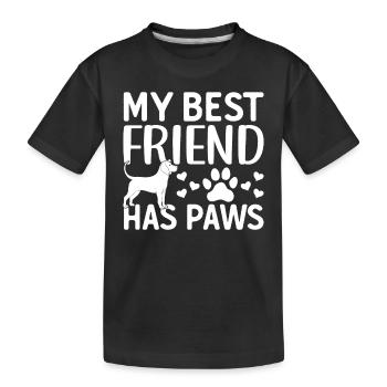 My Best Friend Has Paws - Pet Dog Owner Cute Dog L - Kinder Premium Bio T-Shirt - Schwarz - Vorne