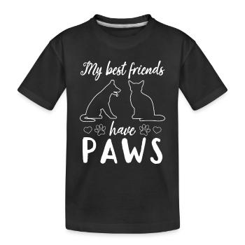 My Best Friends Have Paws - Cat Lover Dog Lover Do - Kids' Premium Organic T-Shirt - black - Front