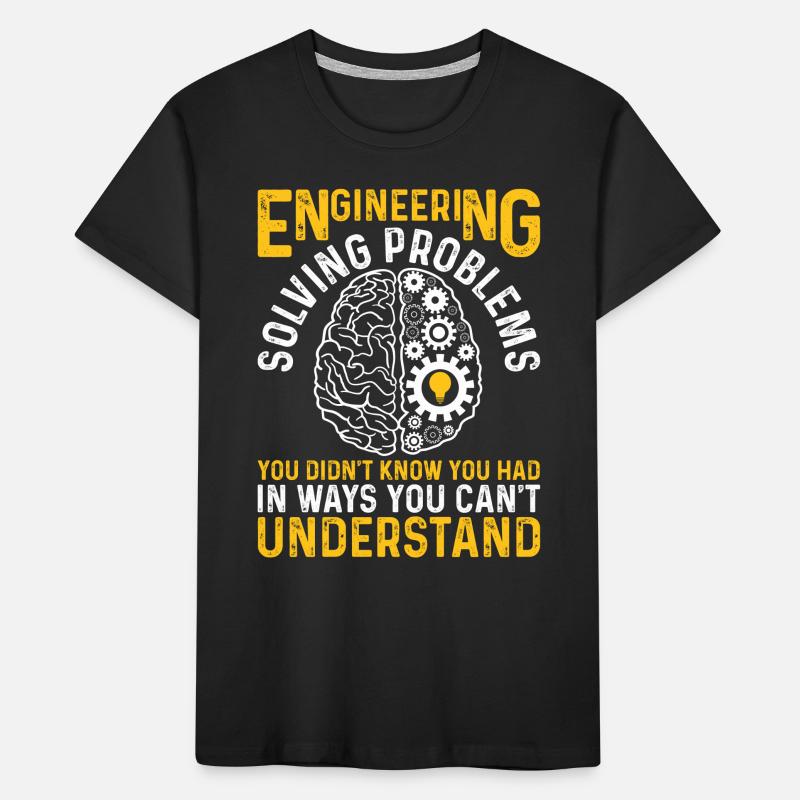Funny Engineer Engineering Gear Brain Technician E Kinder Premium Bio T-Shirt