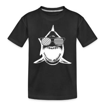 Great White Shark Shark Fish - Funny Shark Lover - Kinder Premium Bio T-Shirt - Schwarz - Vorne