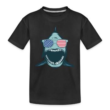 Sharkfish Funny Shark Lover - Great White Shark Fi - Kinder Premium Bio T-Shirt - Schwarz - Vorne
