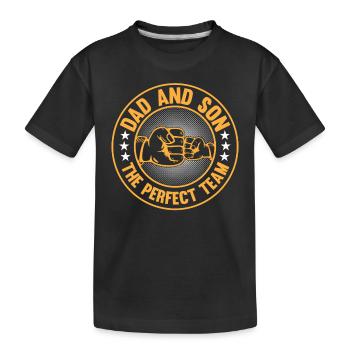 Daddy Father's Day - Dad And Son The Perfect Team - Kids' Premium Organic T-Shirt - black - Front