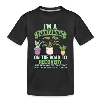 Je suis un accro du plantain - Jardin de plantes Drôle de jardinage P - T-shirt bio Premium Enfant - noir - Devant