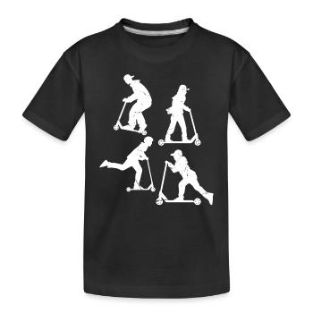 Scooter Tricks Stunt Scooter Stunts Boys Scooter - Kids' Premium Organic T-Shirt - black - Front