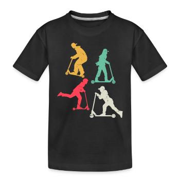 Scooter Tricks Stunt Racing Scooter Stunts Boys Sc - Kids' Premium Organic T-Shirt - black - Front