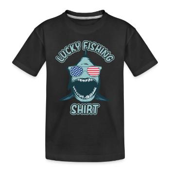 Fish Angler Fisherman Trout Fishing - Lucky Fishin - Kinder Premium Bio T-Shirt - Schwarz - Vorne
